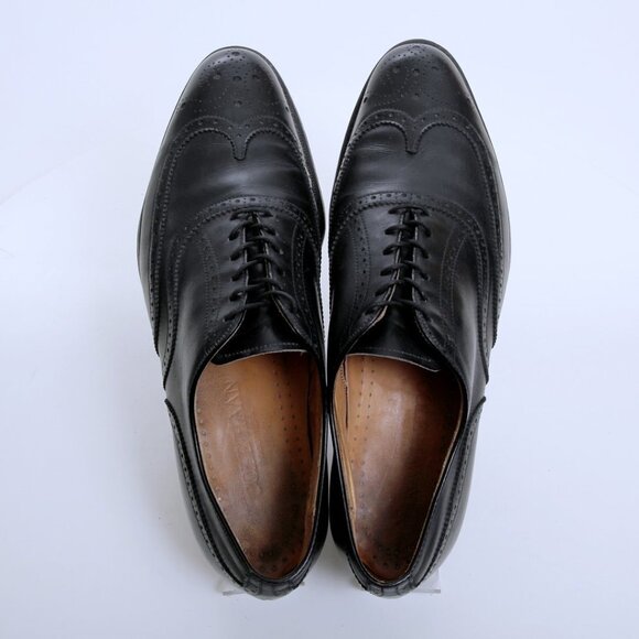 Cole Haan Leather Wingtip Oxfords Shoes Black Men 10.5‎